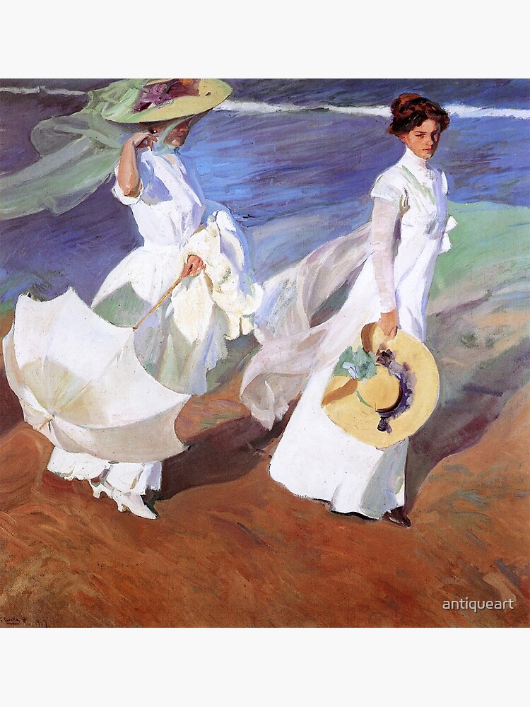 Joaquin Sorolla Women Walking On The Beach Impressionist Painting ...