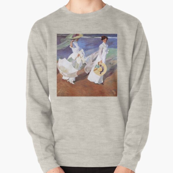 Joaquin Sorolla Women Walking on the Beach Impressionist Painting Pullover Sweatshirt