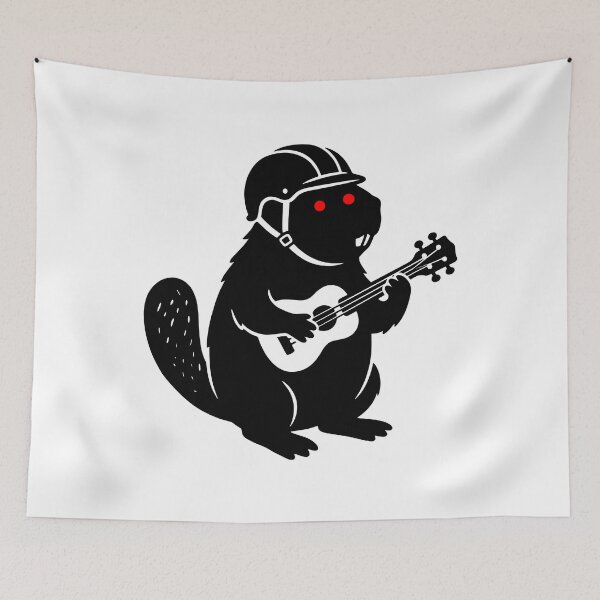 Item preview, A beaver playing the ukulele designed and sold by Surprised Hen.