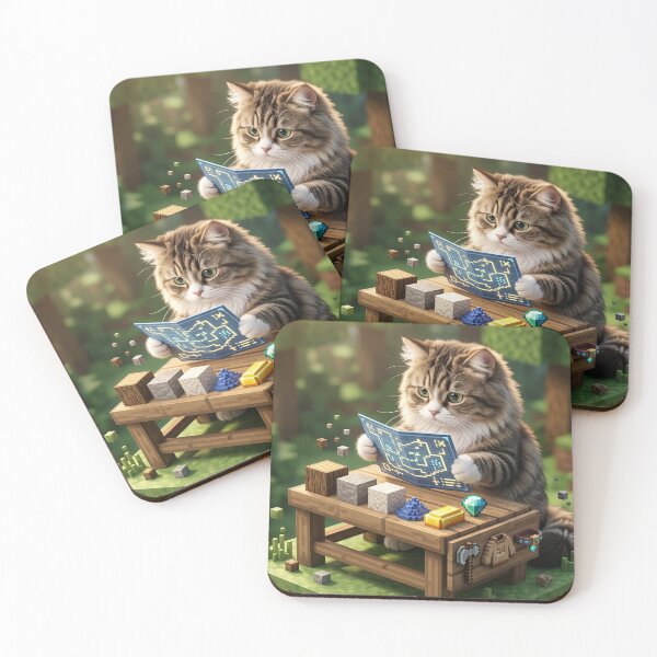Item preview, KAM KAM The Voxel Master Builder Realistic Gamer Cat Art designed and sold by PetalsPaws.