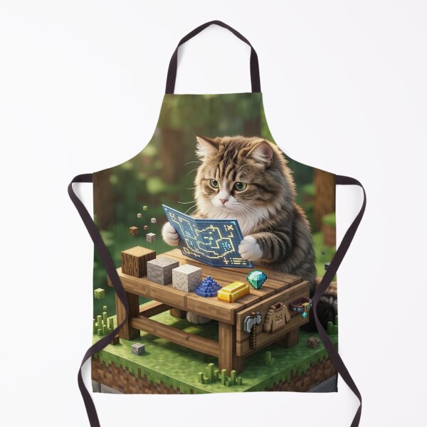 Item preview, KAM KAM The Voxel Master Builder Realistic Gamer Cat Art designed and sold by PetalsPaws.
