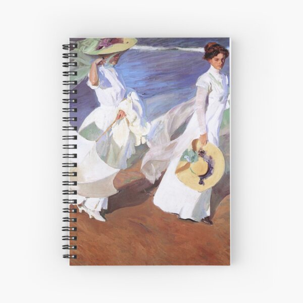 Joaquin Sorolla Women Walking on the Beach Impressionist Painting Spiral Notebook