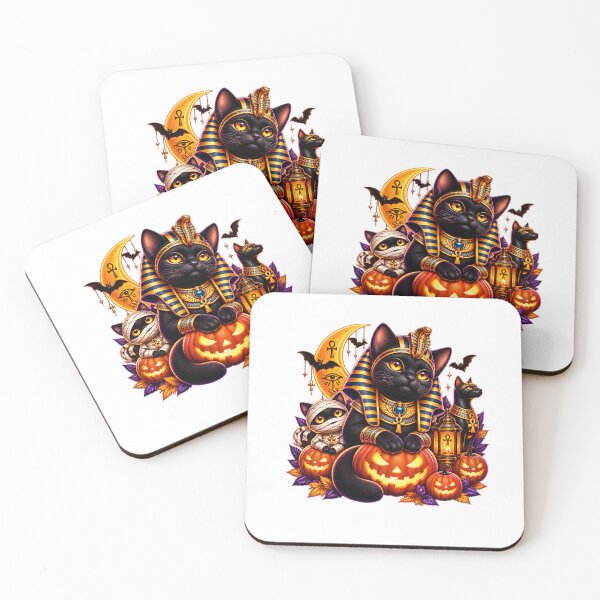 Item preview,  Egyptian Pharaoh Cat Halloween Neon Pumpkin designed and sold by kimo55.