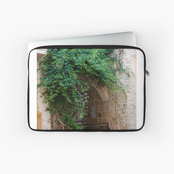 Item preview, Green Vines Over Stone Archway and Wrought Iron Gate in Historic Narrow Alleyway designed and sold by Nmallia.