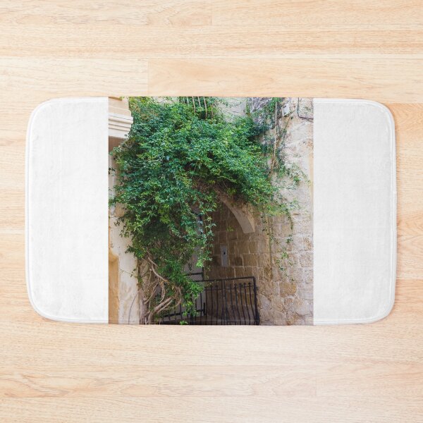 Item preview, Green Vines Over Stone Archway and Wrought Iron Gate in Historic Narrow Alleyway designed and sold by Nmallia.