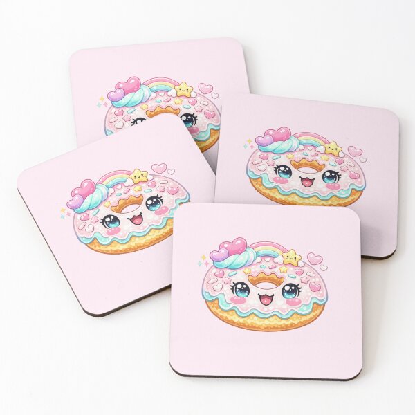 Item preview, Kawaii Rainbow Donut Pastel Art designed and sold by Sommium .