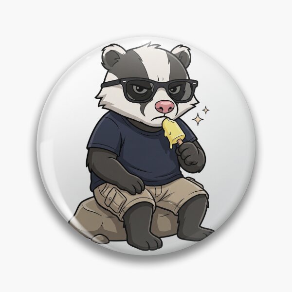 Item preview, Cool Summer Badger Eating Yellow designed and sold by CrystalMineArts.
