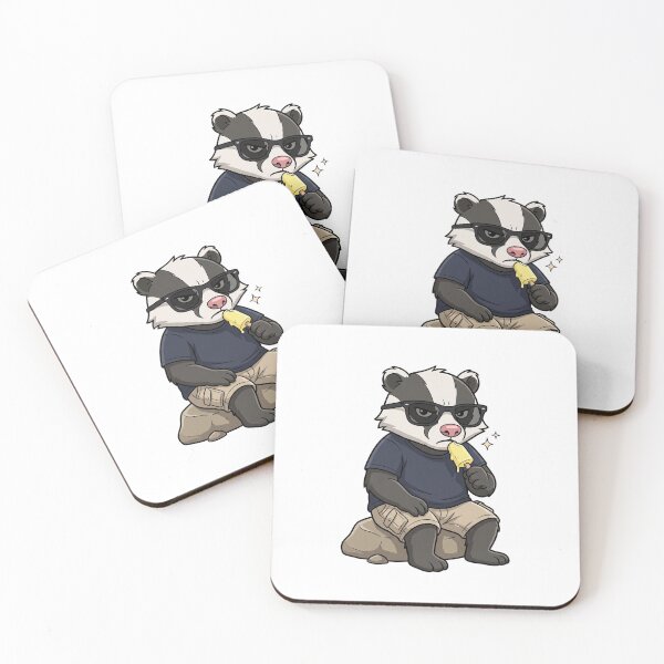 Item preview, Cool Summer Badger Eating Yellow designed and sold by CrystalMineArts.