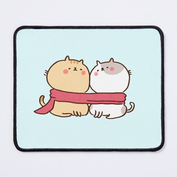 Item preview, Two Friendly Cats Sharing A Cozy Scarf designed and sold by Chunu Doodles.