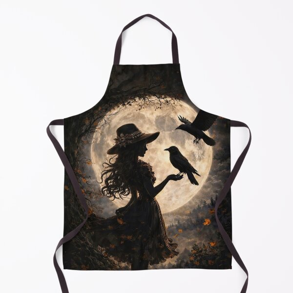 Item preview, Autumn Magic Fall Mystical Silhouette with Moon and Crows or Ravens Witchy Woman Girl designed and sold by Stephanie Laird.