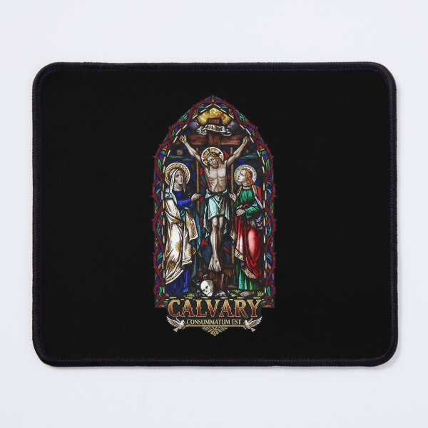 Item preview, Calvary Consummatum Est Jesus Crucifixion Stained Glass Arch designed and sold by Dravienart.