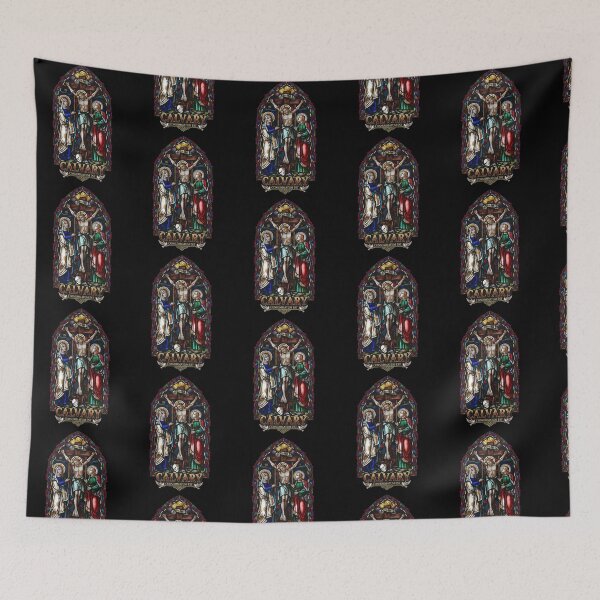 Item preview, Calvary Consummatum Est Jesus Crucifixion Stained Glass Arch designed and sold by Dravienart.