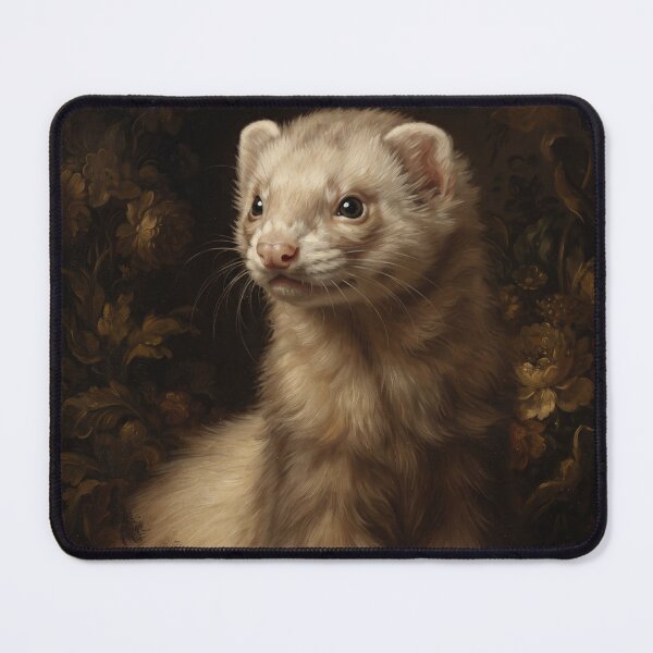 Item preview, Regal Ferret Portrait in Floral Darkness designed and sold by Real Beast Art.
