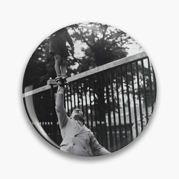 Item preview, Vintage funny A Father Helping His Son Feed A Giraffe At London Zoo black and white photographic art print designed and sold by Astrid Arkhangelsky.