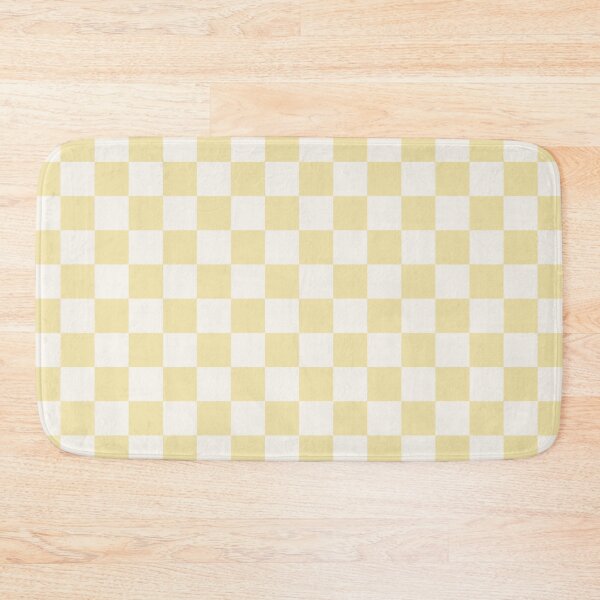 Item preview, Small Butter Yellow Checkerboard Sticker | Warm Cottagecore Checkered Pattern designed and sold by DColourMuse.