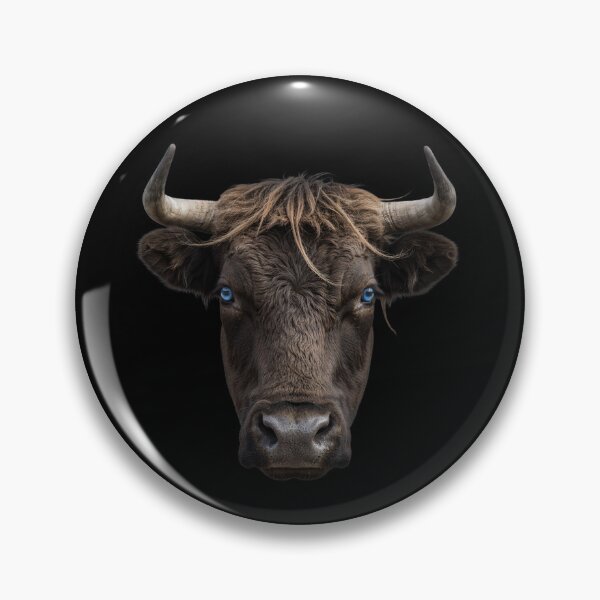 Item preview, Highland Bull Portrait Blue Eyes Cattle Art designed and sold by cabana.space.