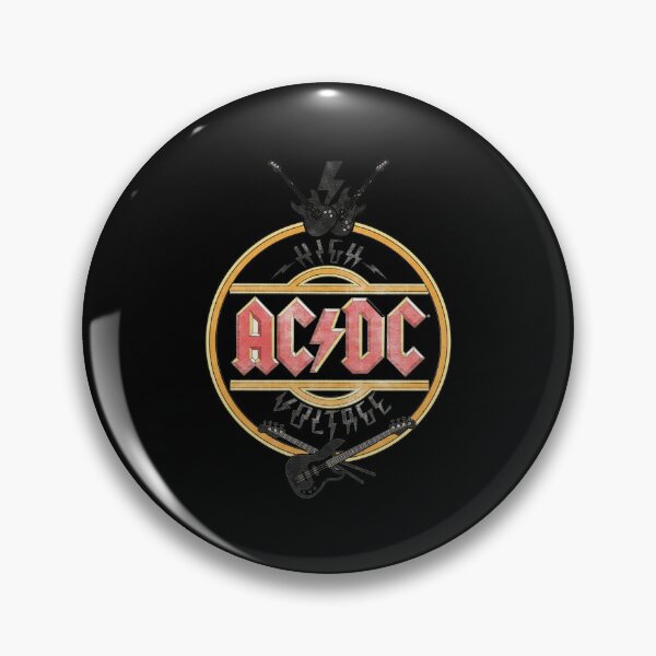 Item preview, AC/DC High Voltage Vintage Electric Guitars Circular Crest designed and sold by Dravienart.