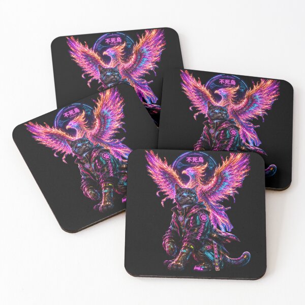 Item preview, Cyberpunk Phoenix Cat – Neon Rebirth designed and sold by Neon Riot Studio.