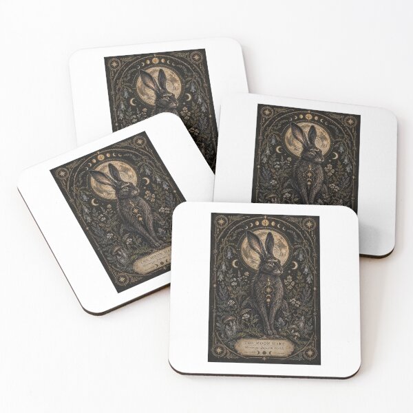 Item preview, The Moon Hare Dark Academia Mystical Art designed and sold by KristinaArts.