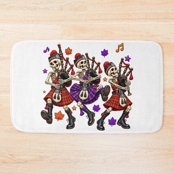 Item preview, Scottish Skeleton Bagpipers Halloween designed and sold by SMalcolmDesigns.
