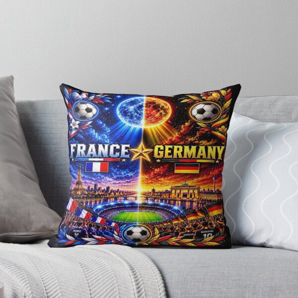 Item preview, Germany vs France football match poster/cosmic neon football rival art  designed and sold by Nexus Space.