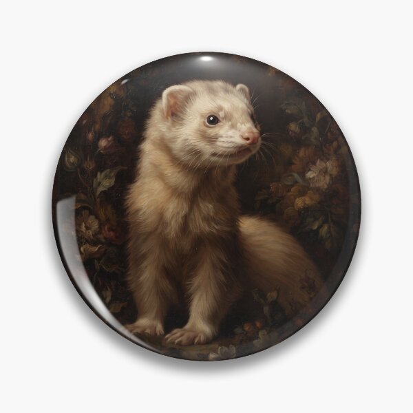 Item preview, Regal Ferret Portrait in Baroque Garden designed and sold by Real Beast Art.