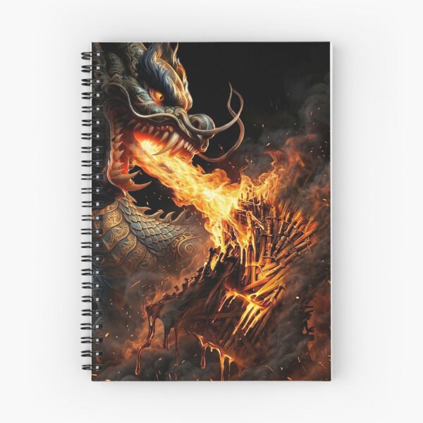 Item preview, Epic Fire Breathing Dragon & Molten Iron Throne Dark Fantasy T-Shirt designed and sold by Arcade&Binge.
