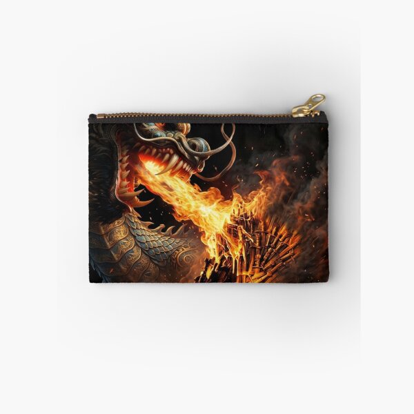 Item preview, Epic Fire Breathing Dragon & Molten Iron Throne Dark Fantasy T-Shirt designed and sold by Arcade&Binge.