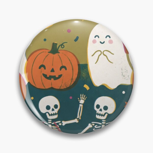 Item preview, Happy Halloween Cute Retro Ghost Party Skeletons And Pumpkins Greeting designed and sold by Pick&Grin.