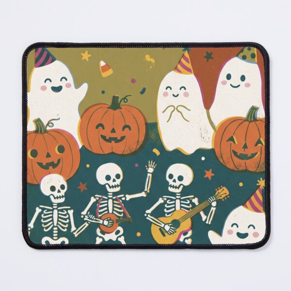 Item preview, Happy Halloween Cute Retro Ghost Party Skeletons And Pumpkins Greeting designed and sold by Pick&Grin.