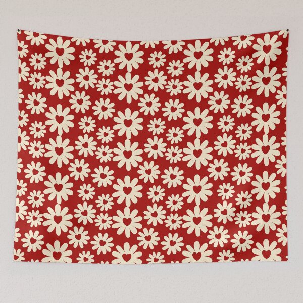 Item preview, Cottagecore Daisy Meadow – Retro Valentine Flower Power Pattern designed and sold by Frohyou.