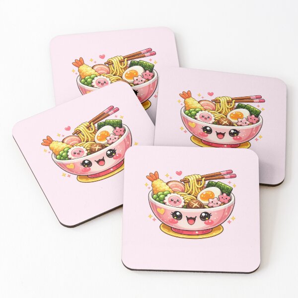 Item preview, Kawaii Happy Ramen Bowl Art designed and sold by Sommium .
