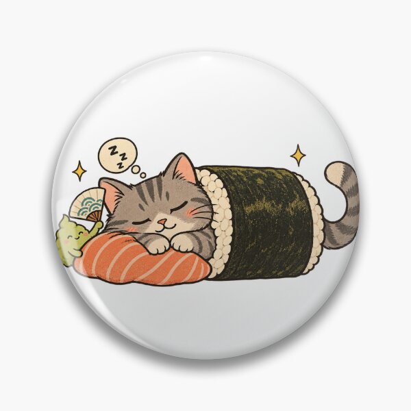 Item preview, Cute Sleeping Cat – Sushi Roll Nap designed and sold by RAIID.