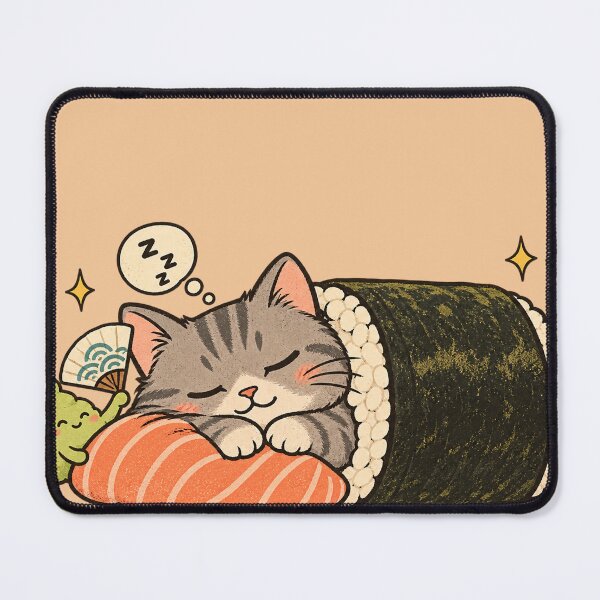 Item preview, Cute Sleeping Cat – Sushi Roll Nap designed and sold by RAIID.