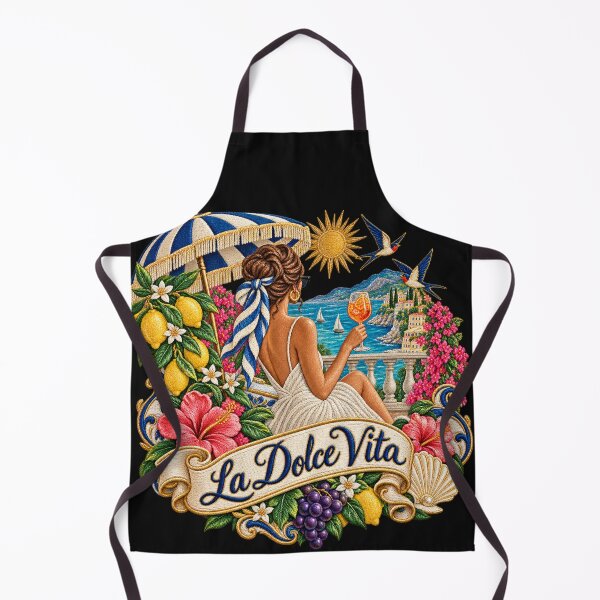 Item preview, La Dolce Vita Embroidery – Italian Summer Coastal Luxury Art designed and sold by Emoji Emblems.