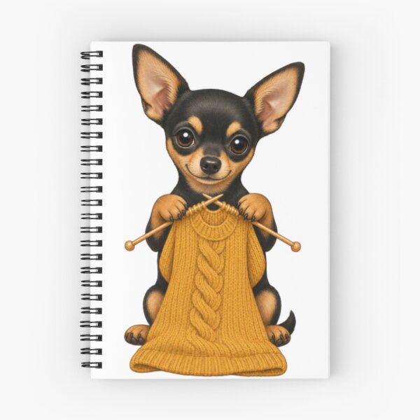 Item preview, Cute Chihuahua Sitting Knitting  designed and sold by DelightfulUK.
