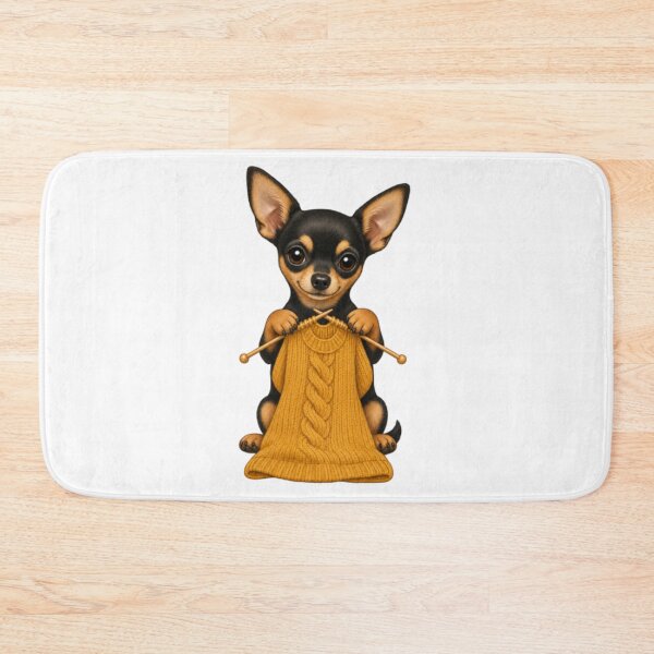 Item preview, Cute Chihuahua Sitting Knitting  designed and sold by DelightfulUK.