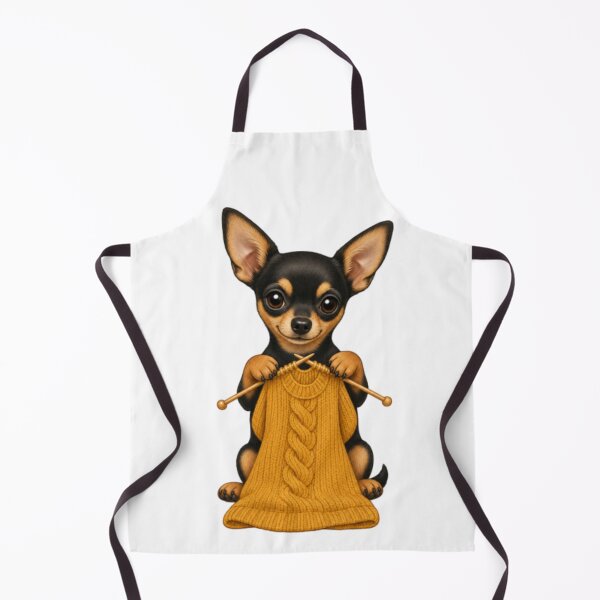 Item preview, Cute Chihuahua Sitting Knitting designed and sold by DelightfulUK.