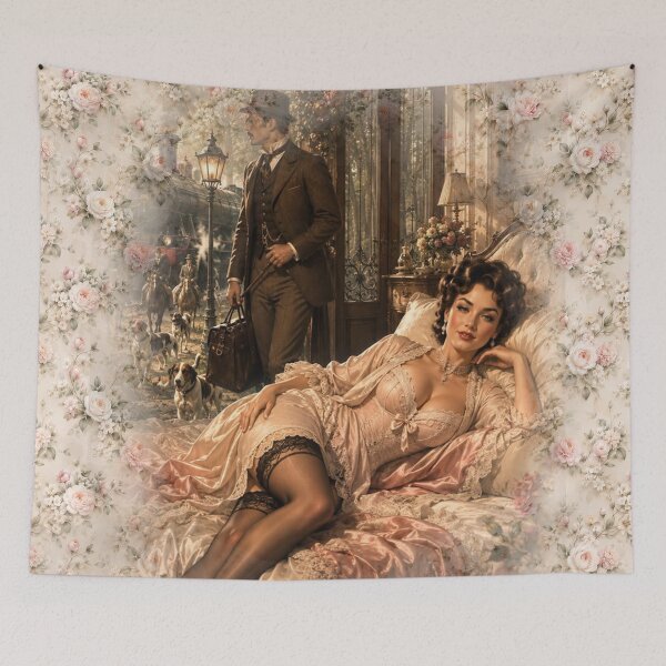 Item preview, Vintage Romantic Couple Floral Art designed and sold by GRFORA.