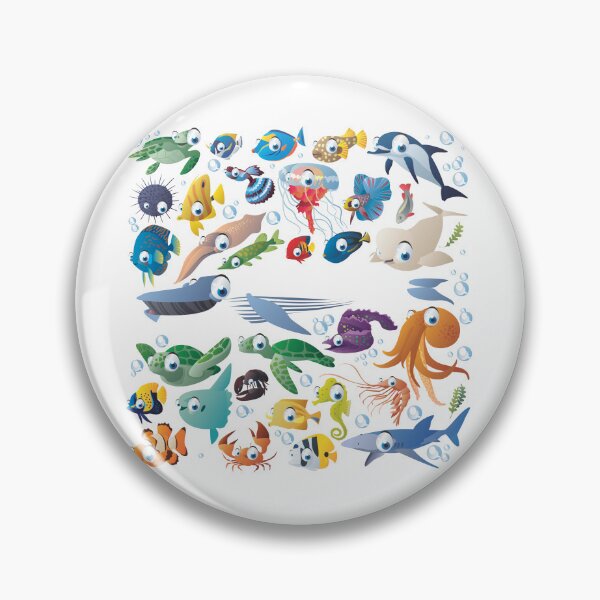 Item preview, Colorful Cartoon Sea Creatures and Ocean Animals Collection" designed and sold by Johnnies.