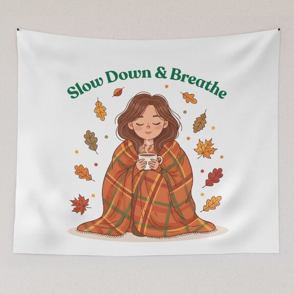 Item preview, Slow Down and Breathe – Cute Aesthetic Relaxing Quote | Mindfulness, Meditation, Calm & Mental Health Inspiration designed and sold by VibranPalette.