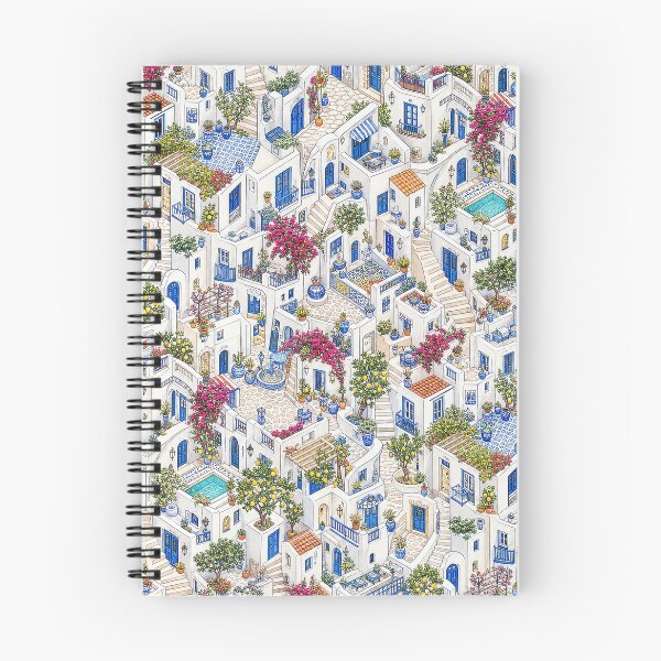Item preview, Mediterranean Rooftops Courtyards Watercolor Pattern designed and sold by frumixart.