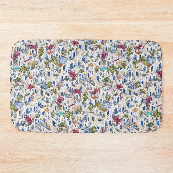 Item preview, Mediterranean Rooftops Courtyards Watercolor Pattern designed and sold by frumixart.