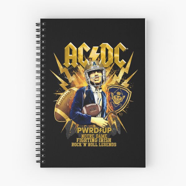 Item preview, AC/DC Notre Dame Fighting Irish PWRD UP Angus Young Football designed and sold by Dravienart.