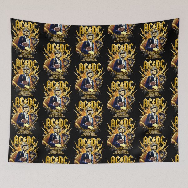 Item preview, AC/DC Notre Dame Fighting Irish PWRD UP Angus Young Football designed and sold by Dravienart.