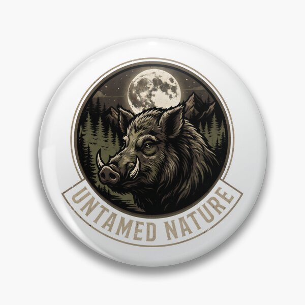 Item preview, Retro Wildlife Wild Boar Night Landscape. designed and sold by MyHappyArtShop.