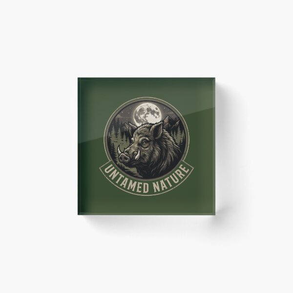 Item preview, Retro Wildlife Wild Boar Night Landscape. designed and sold by MyHappyArtShop.