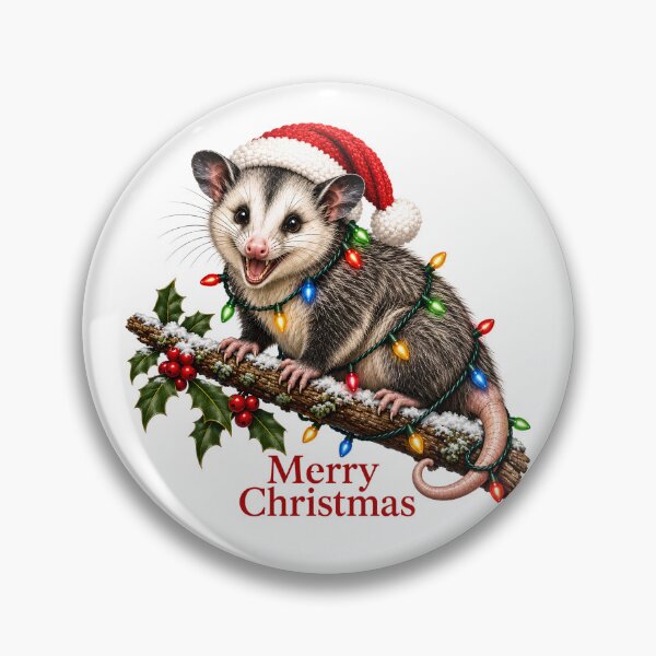 Item preview, Cute Possum Christmas – Merry Christmas Possum with Holiday Lights designed and sold by SVALANART.