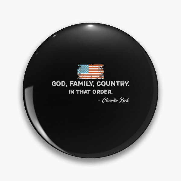Item preview, God Family Country In That Order Charlie Kirk Distressed American Flag designed and sold by Dravienart.