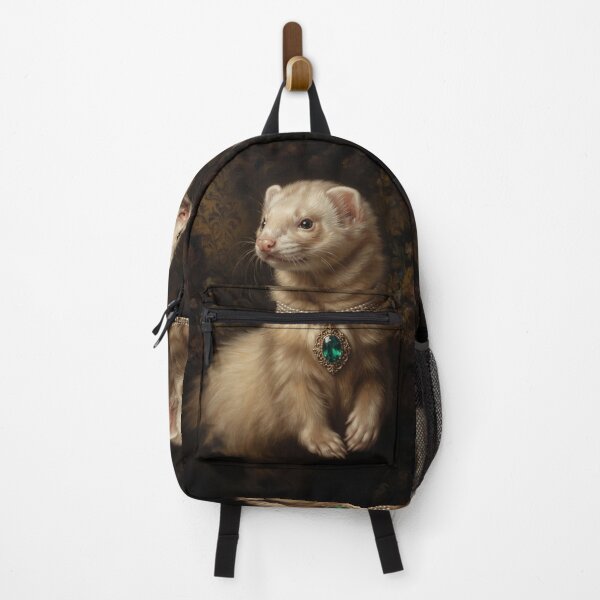 Item preview, Regal Ferret Portrait with Emerald Necklace designed and sold by Real Beast Art.